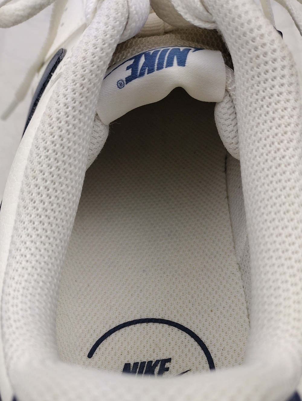 Nike Court Vision Alta White Sail Blue Leather Round Toe Lace Up Low Top Sneaker - Picture 14 of 16